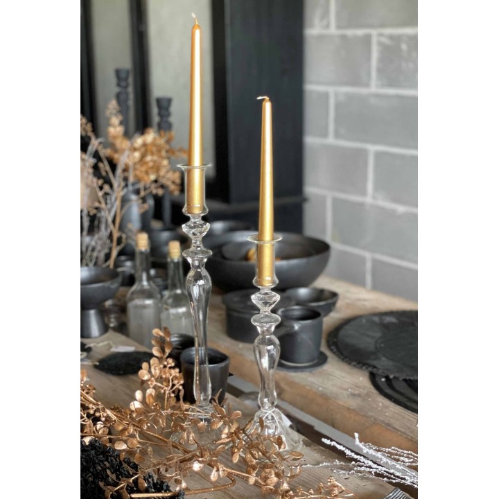 Bougeoir verre transparent