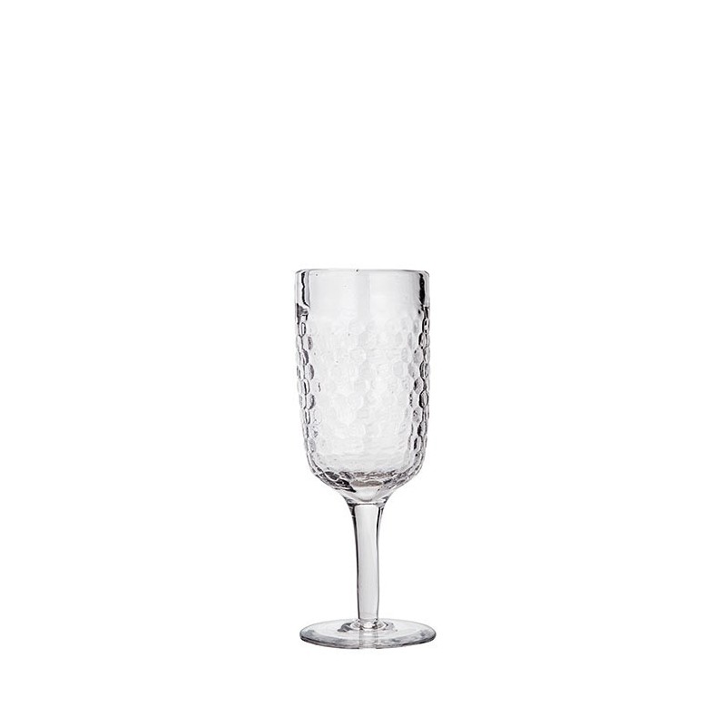 Verre sur pied en verre violet h17.5 cm
