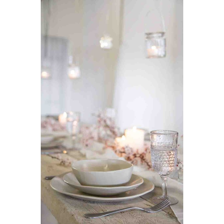 Verre sur pied en verre violet h17.5 cm