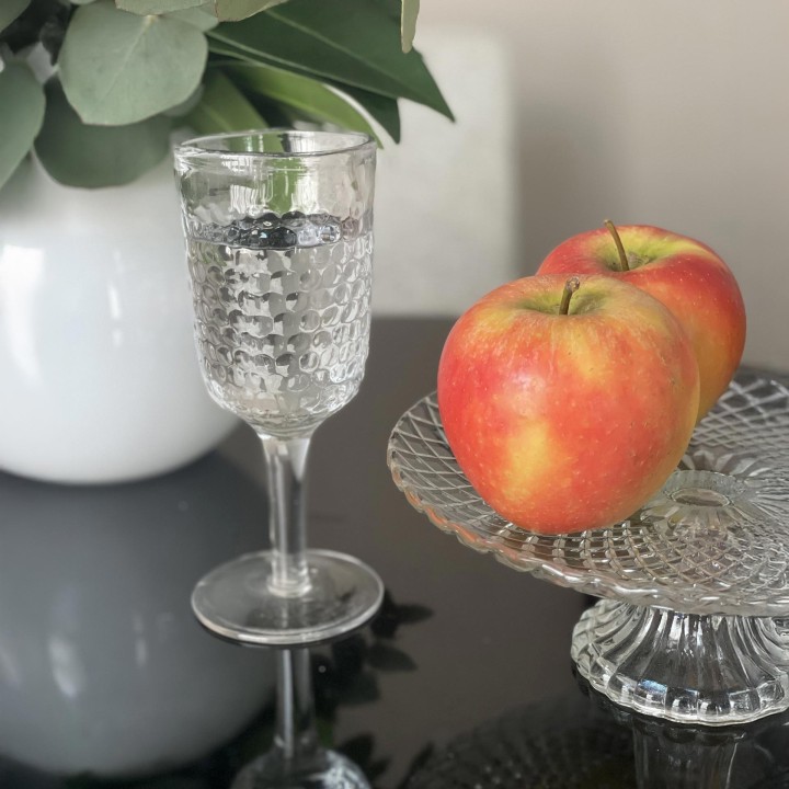 Stem glass violet color h17.5 cm