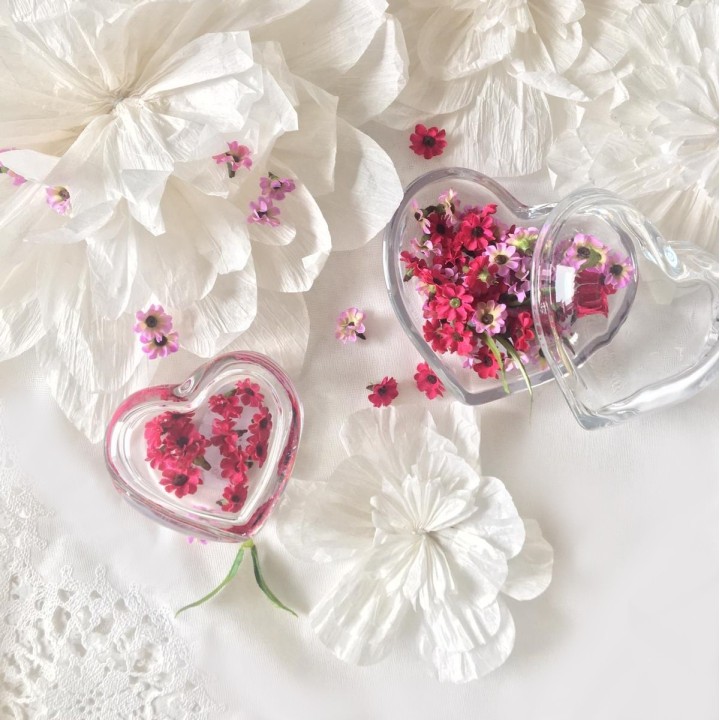 Heart-shaped glass box 11 cm