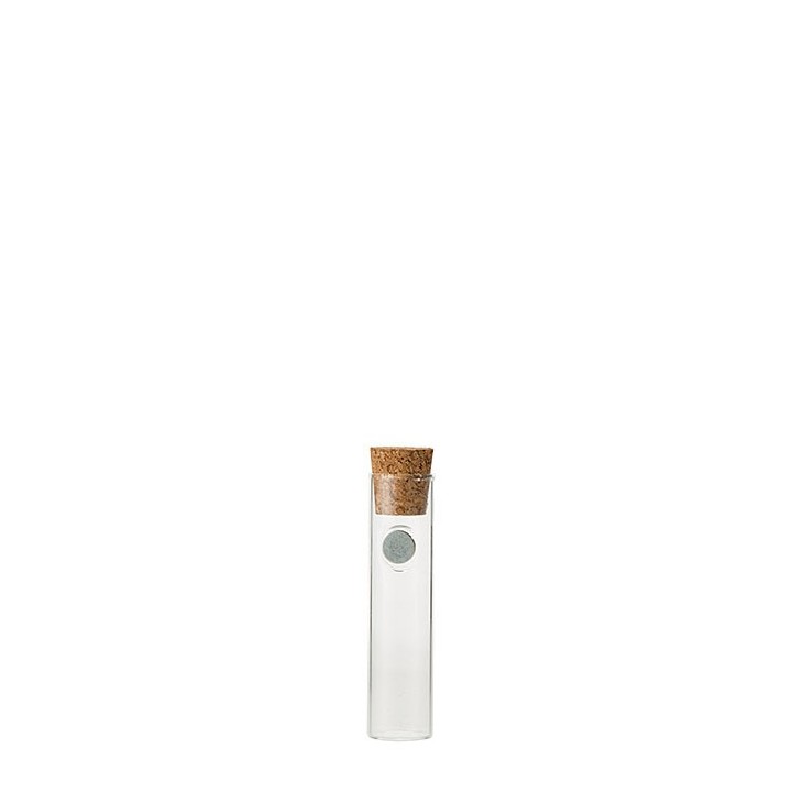 Glass phial with magnet and cork 15ml d2 h8 cm