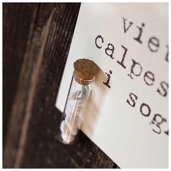 Glass phial with magnet and cork 15ml d2 h8 cm