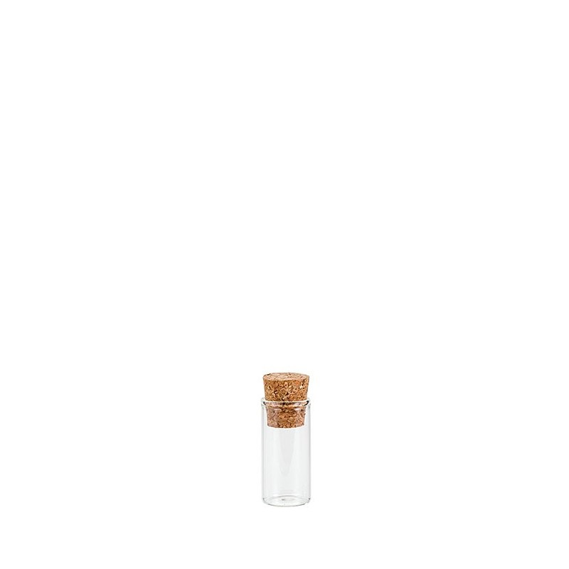 Glass phial with cork 10ml d2 h5 cm