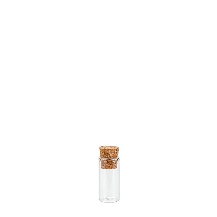 Fiole en verre avec bouchon en liege 10ml d2 h5 cm