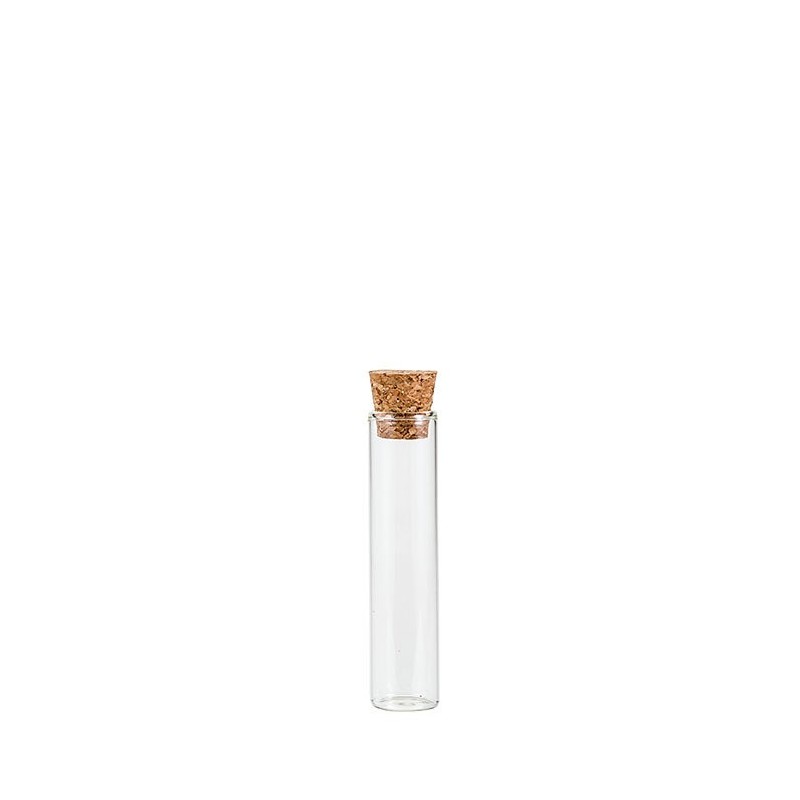 Glass phial with cork 30ml d2.5 h10 cm