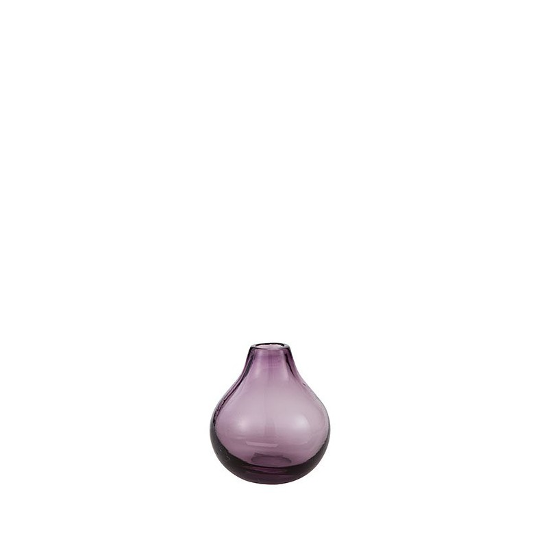 Lilac drop-shaped glass vase