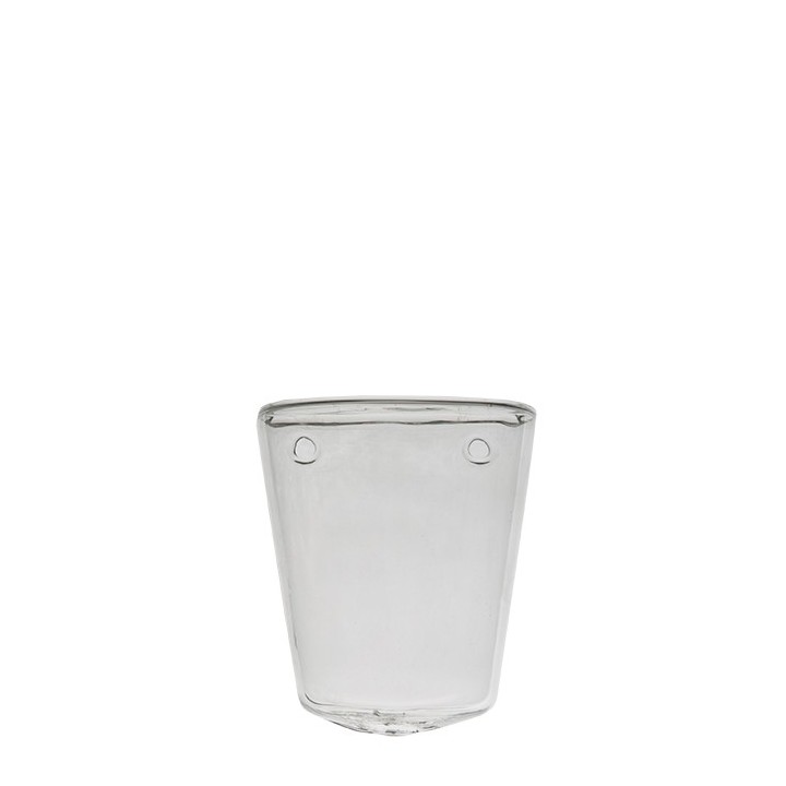 Hanging conical glass vase h10 cm