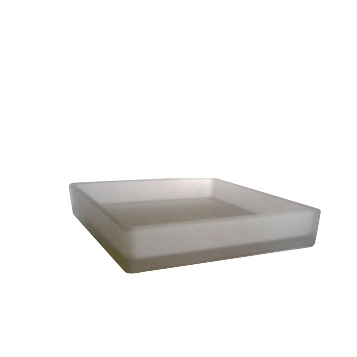 Assiette carre en verre satin 20x20 cm