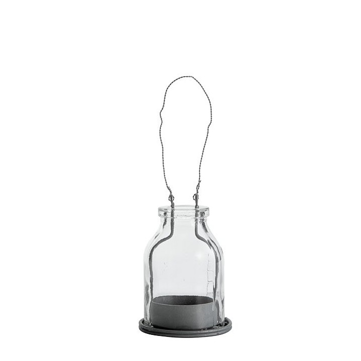 Petite bouteille porte tealight d5 h7.5 cm