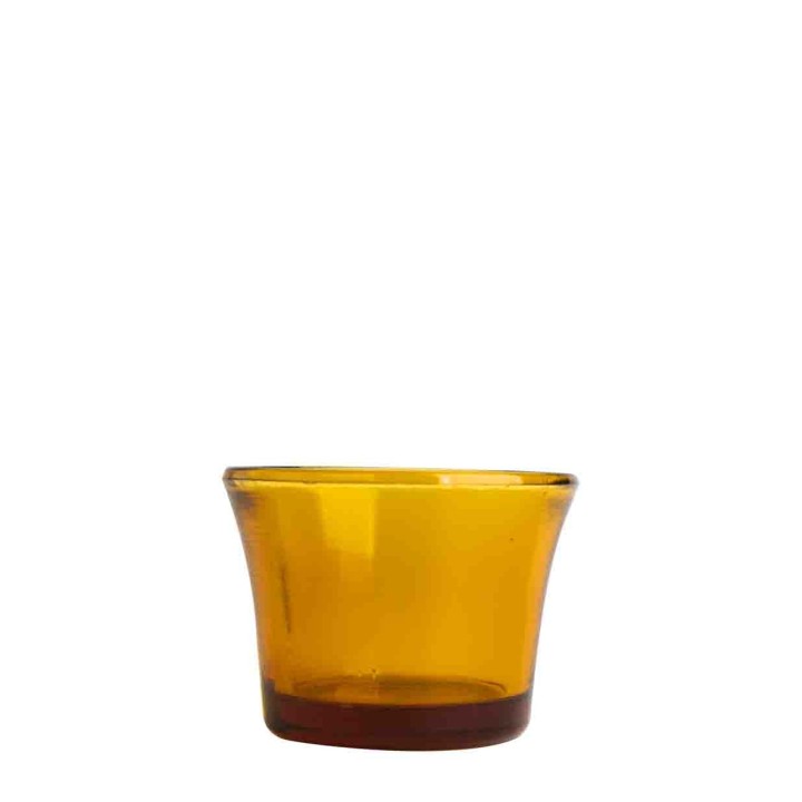 Tealight glass amber holder tumbler d4.5 h4.6 cm