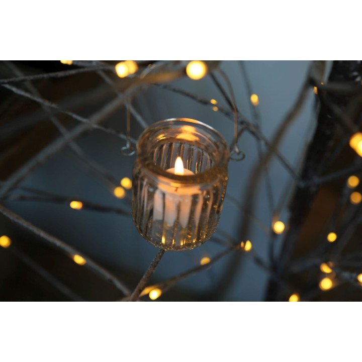 Vaso pensile in vetro a coste imballo singolo p d5.2 h6.5 cm