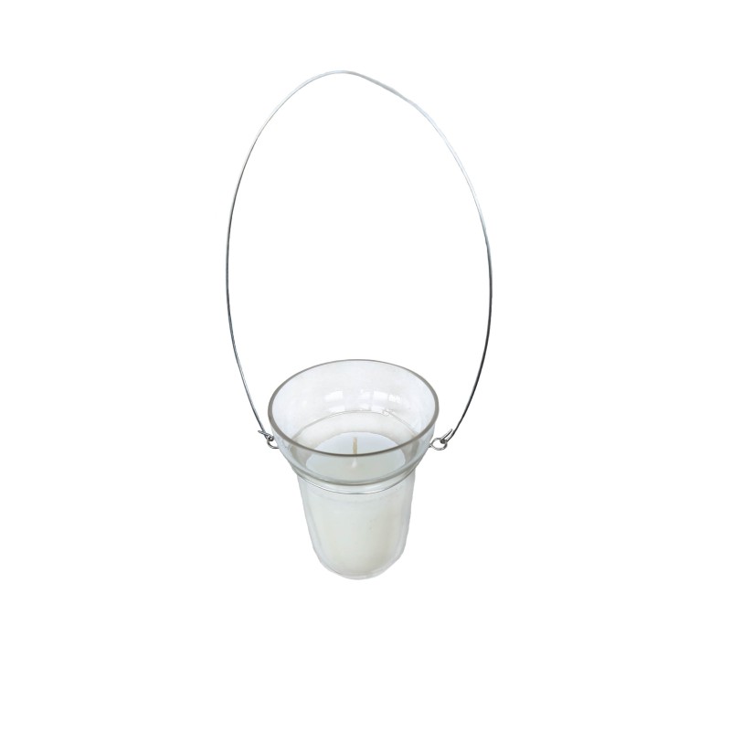 Hanging glass bell with scented candle