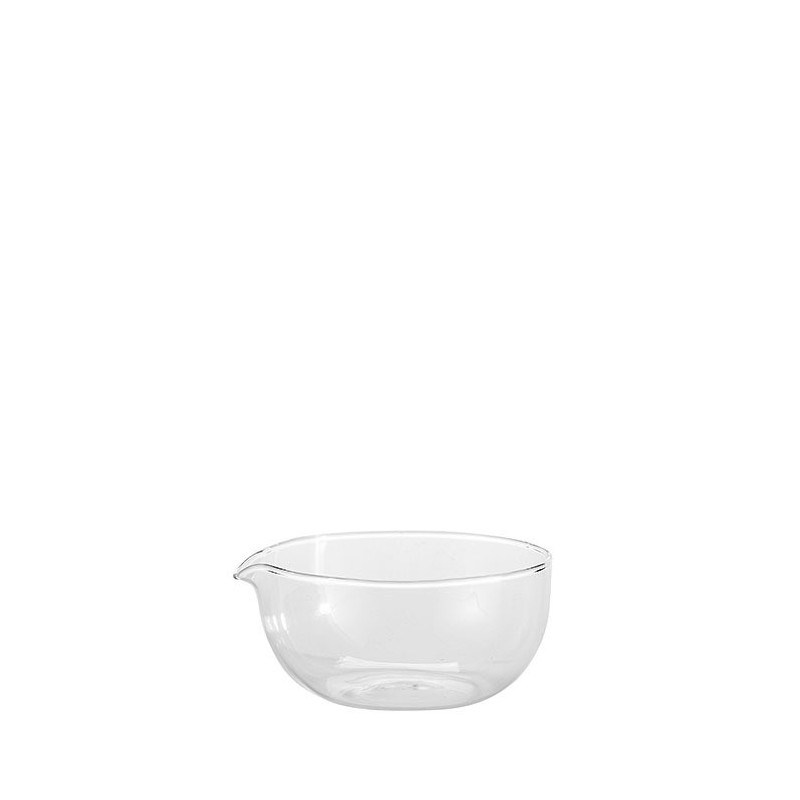Borosilicate glass bowl with spout 9.2 x 8.5 h4 cm