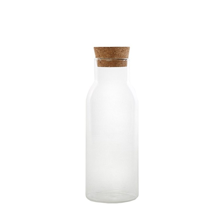 Bottiglia in vetro borosilicato con tappo sughero v700 ml d8 h23 cm