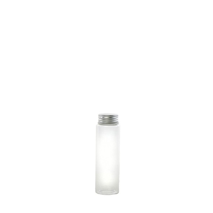 Bouteille en verre borosilicate avec bouchon metal 75ml d3.5 h12 cm