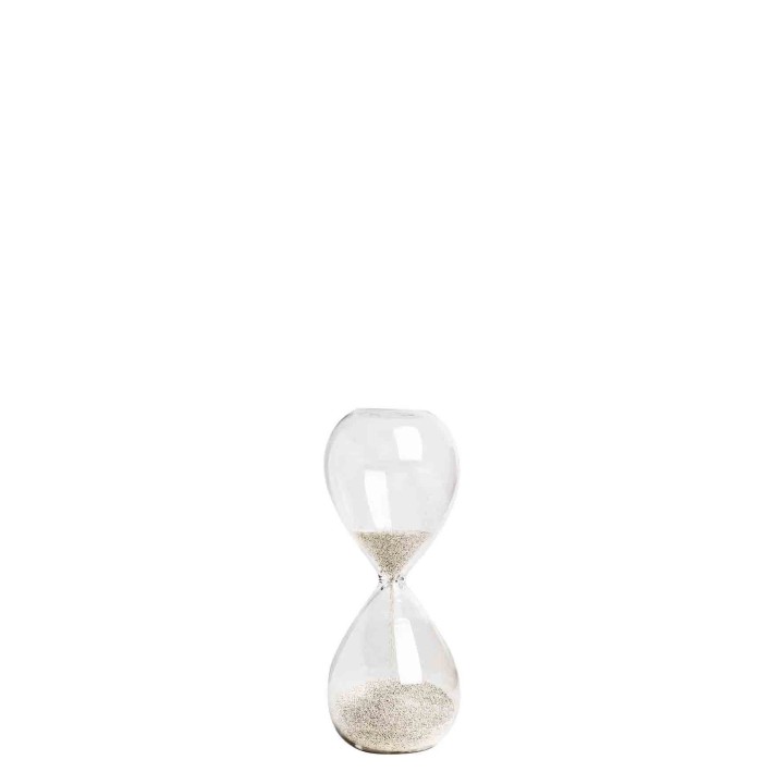 Hourglass 30 sec silver sand h9 cm