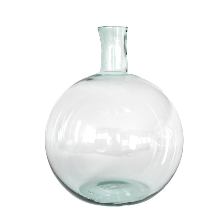 Vase en verre recicle fait a la main forme ronde d32 h45 cm