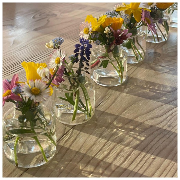 Set of 2 small glass stackable jar 5 cm