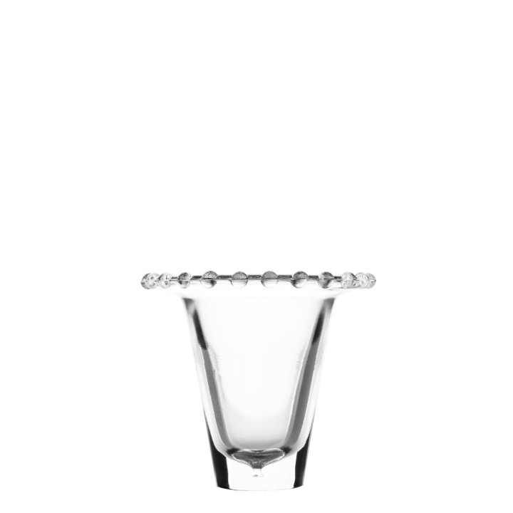 Vase conique en verre avec bord a points d11 h 9.5 cm