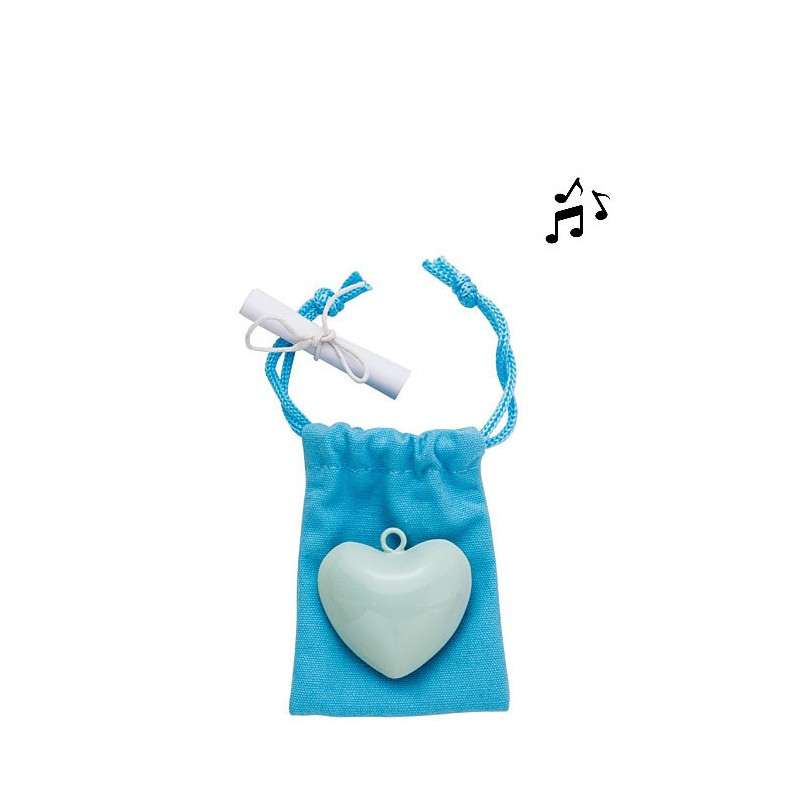 Light blue ding-dong angels caller heart with ring d4 cm