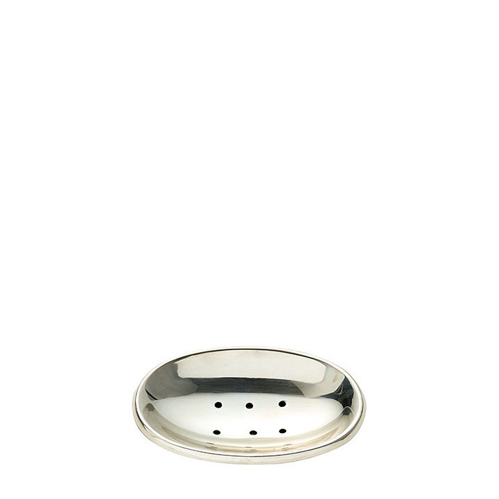 Silver oval bright soapdish