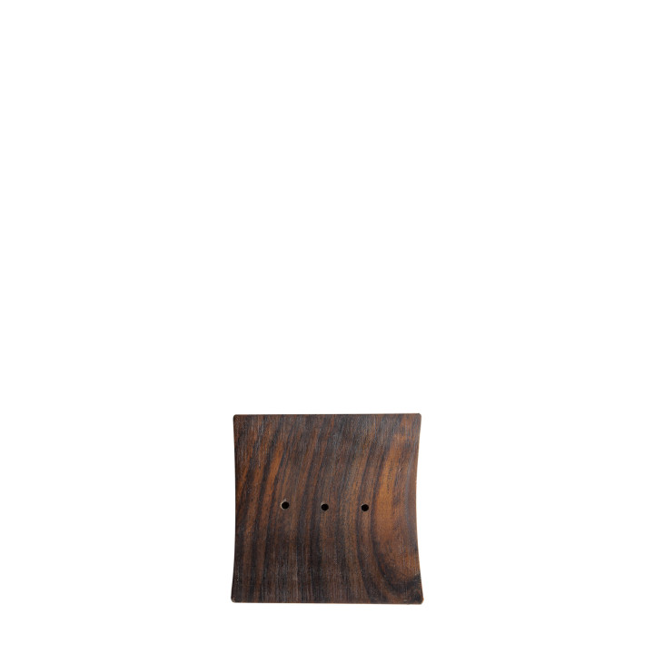 Plat de savon en bois fonce 9 cm