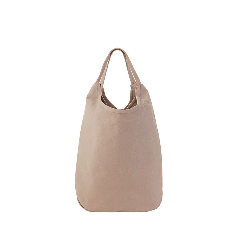 Sac en gros coton avec trousse coleur lin 38 x 22 h44 cm