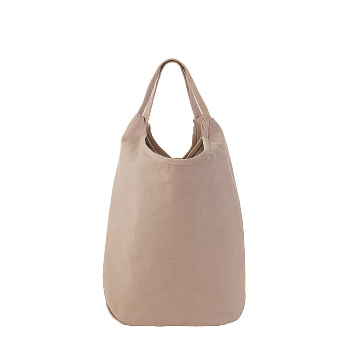 Sac en gros coton avec trousse coleur lin 38 x 22 h44 cm