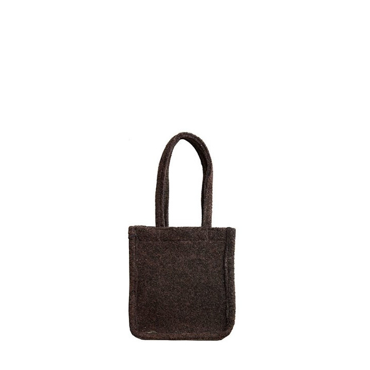 Felt brown bag 10x5 h12 cm