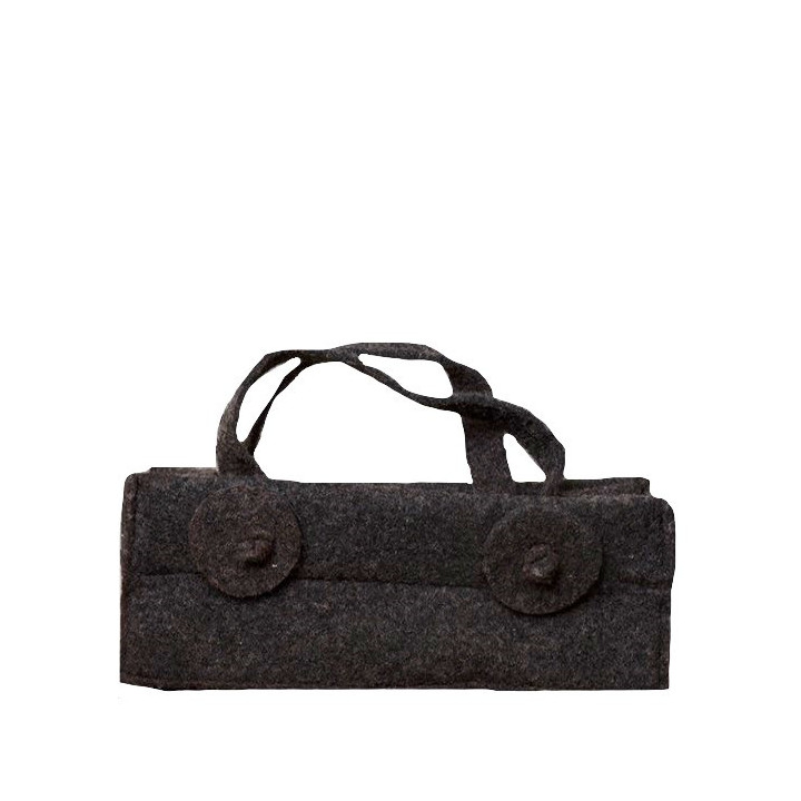 Sac rectangulaire en feutre marron 8x19 cm