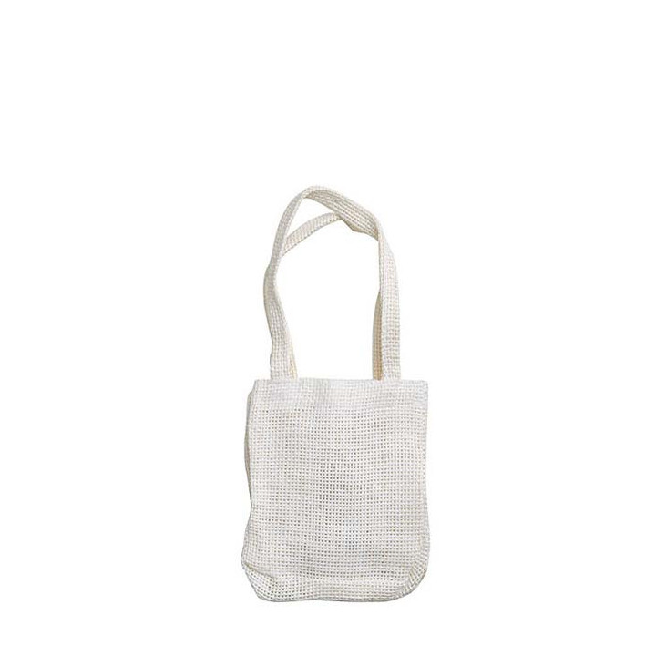 Petit sac a main blanc avec housse en plastique transparent 8x13 h25cm