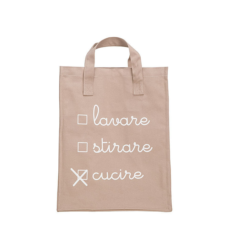 Sac rigide en 100% coton et interieur en plastique "cucire" 25x35 h45 cm