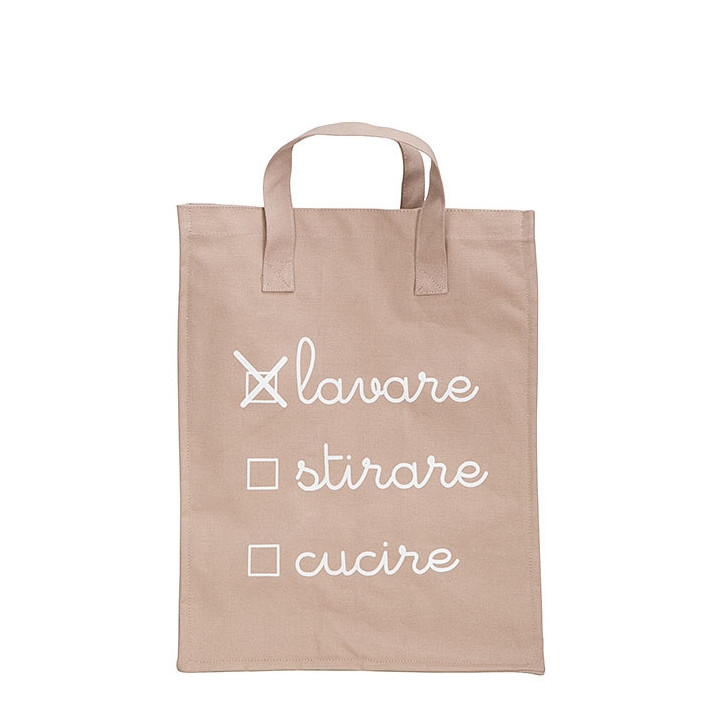 Sac rigide en 100% coton et interieur en plastique "lavare" (laver) 25 x 35 h45 cm