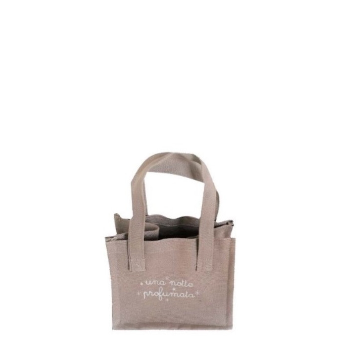 100% cotton rigid linen bag and inner plastic "notte profumata" 15x16 h20 cm