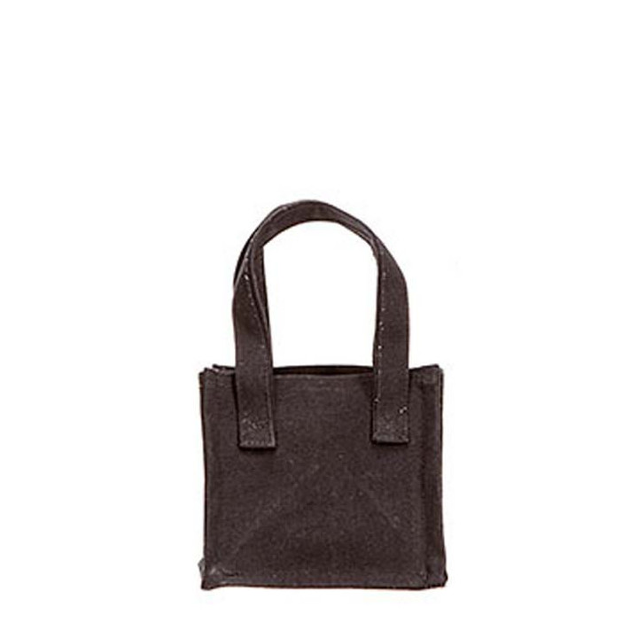 Rigid 100% cotton and inner plastic bag black 11x14 h11.5 cm
