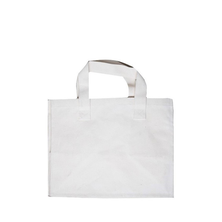 Sac rigid 100% coton couleur creme 23x23 h21 cm