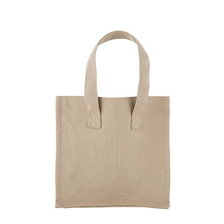 Sac rigide 100% coton avec poignees 23x23 h21 cm