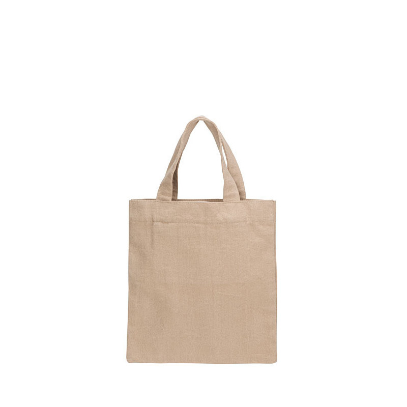 Sac en 100% coton 2 poignees et poches couleur lin 28 x 36