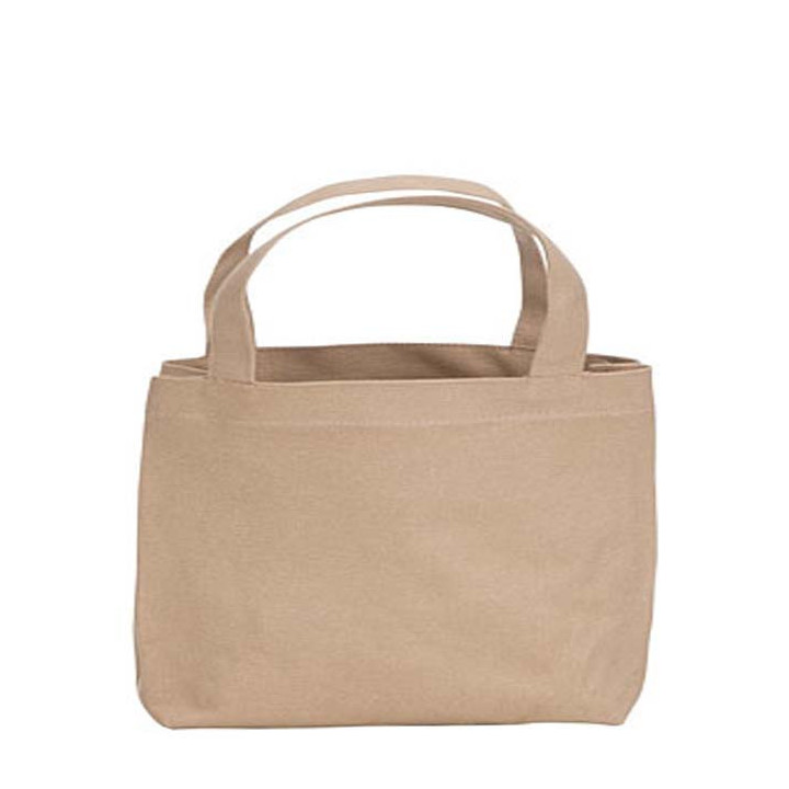 Sac rigide en 100% coton et interieur en plastique 2 poignees couleur lin 28x8 h20 cm
