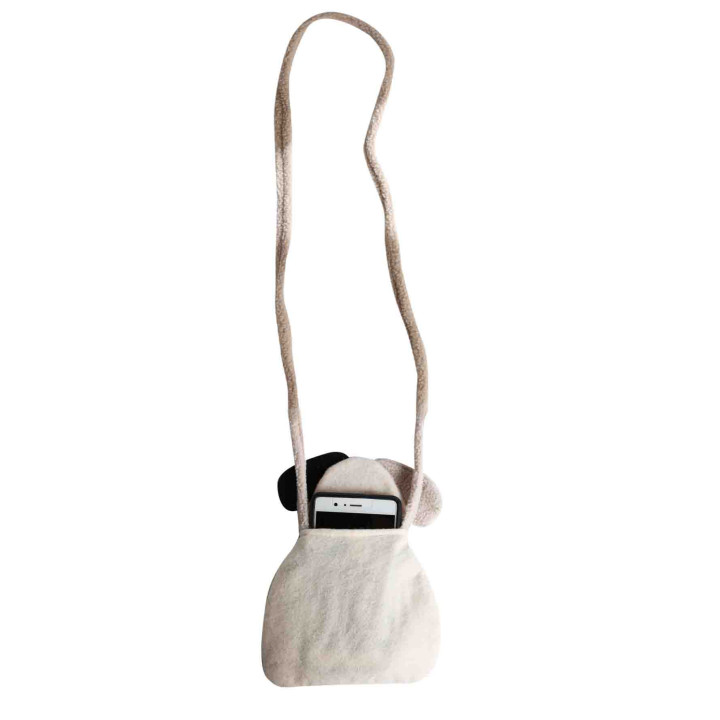 Borsa a tracolla forma di cane con osso h20 cm