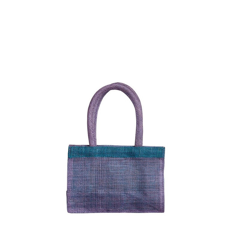 Borsina abaca lilla bordo blu con velcro 19.5 x 15 x 10 cm