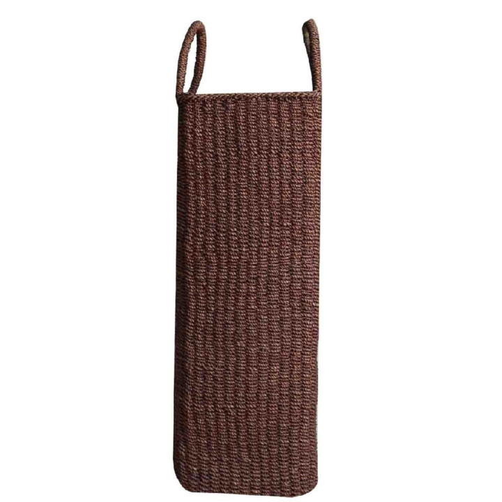 Panier en abaca avec poignees couleur marron 20x20 h70 cm