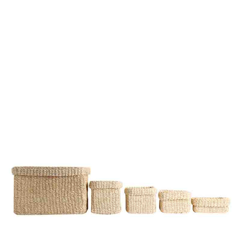 Set 5 boites en abaca