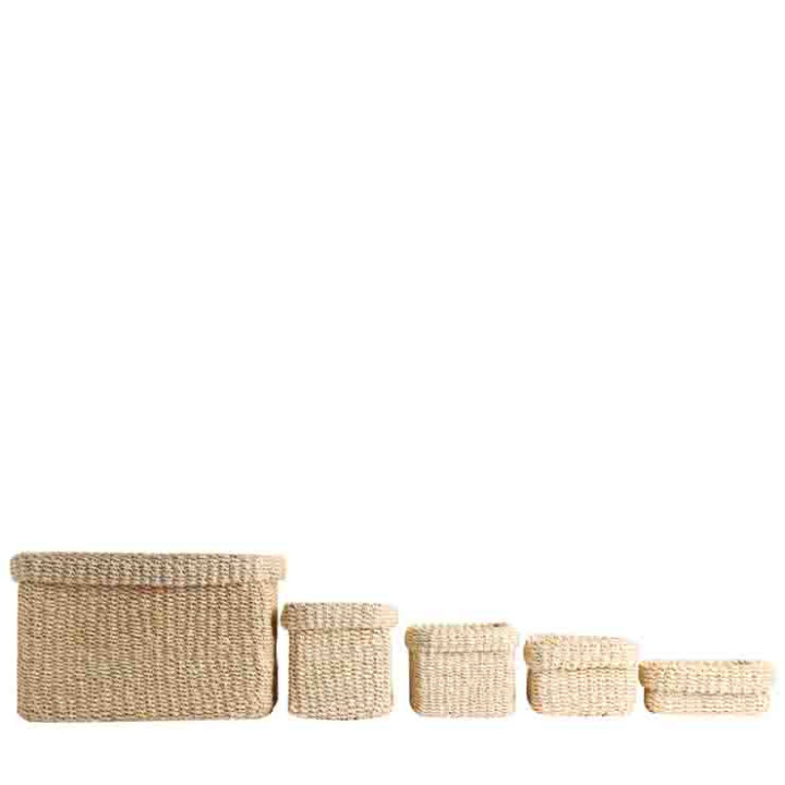 Set 5 boites en abaca