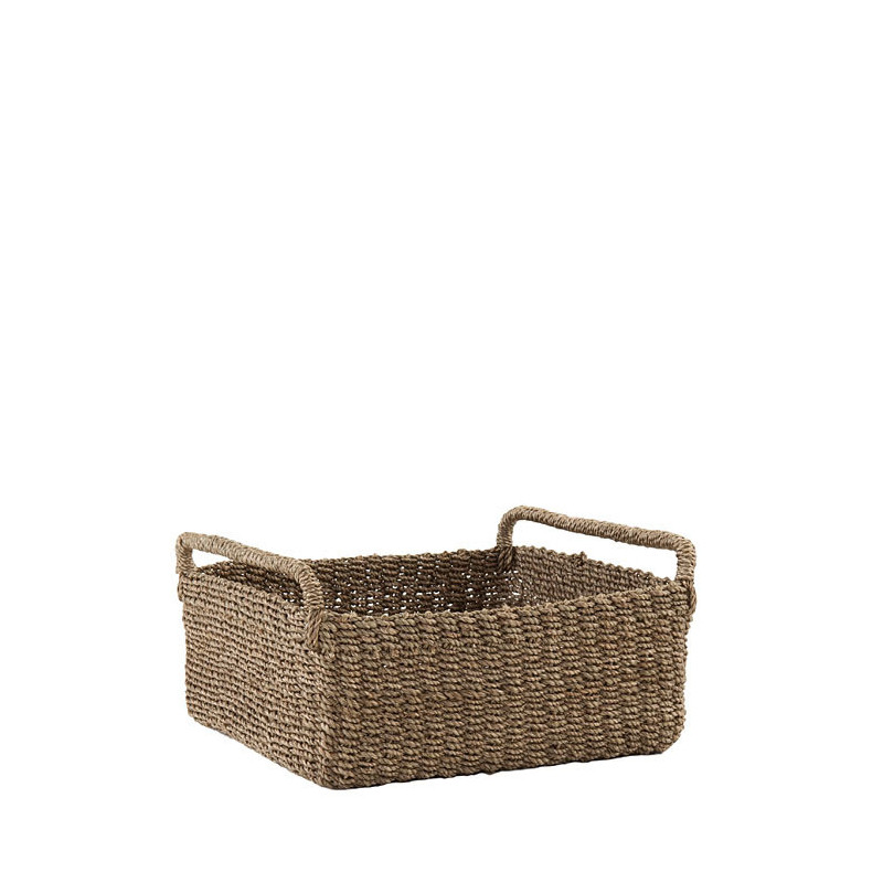 Abaca basket with handles