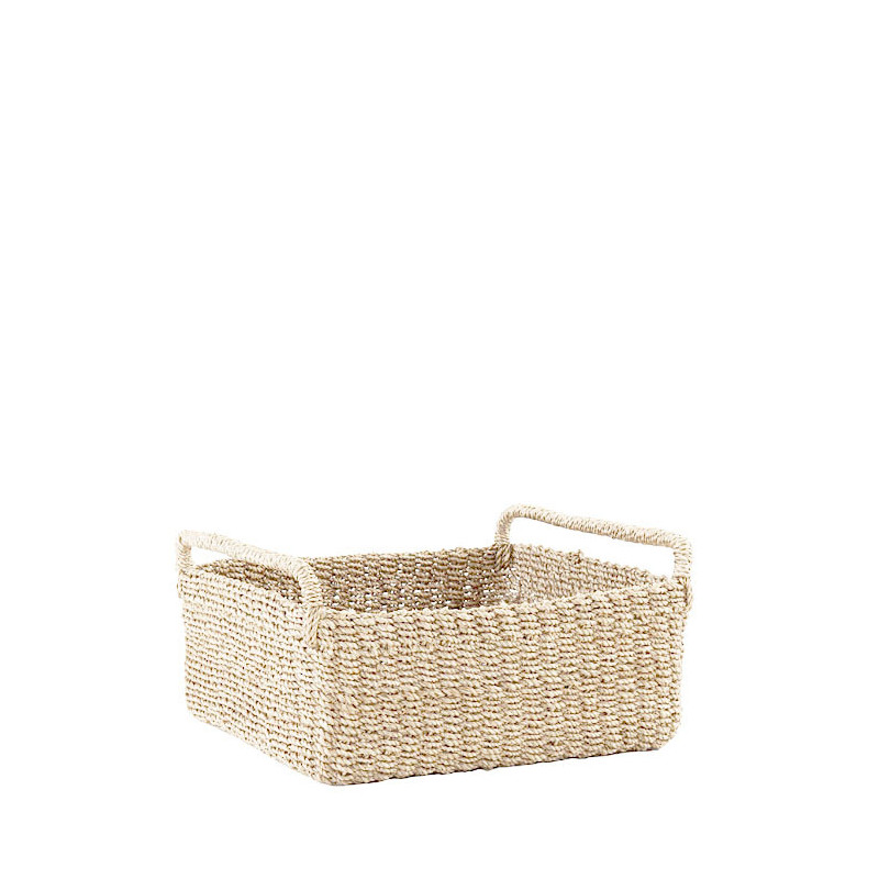 Cesto in abaca quadro con manici