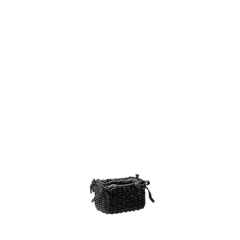 Petit panier en abaca avec noeuds 6 x 9 h6 cm