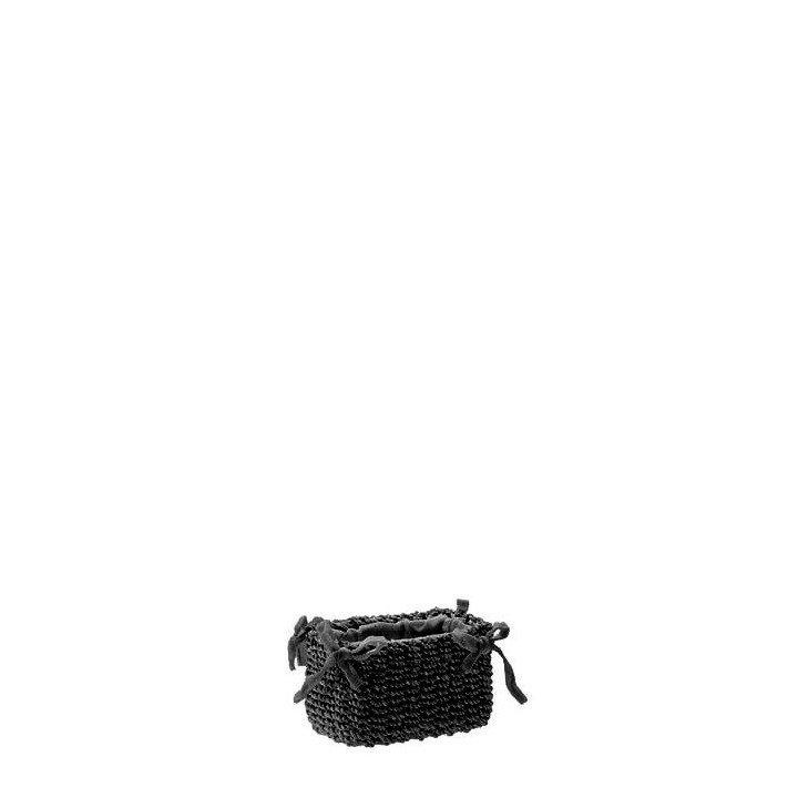 Petit panier en abaca avec noeuds 6 x 9 h6 cm