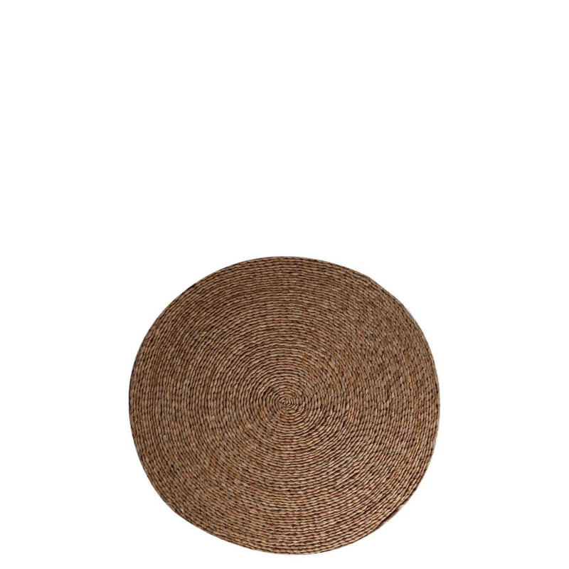 Coussin vintage en corde claire d59 h8 cm
